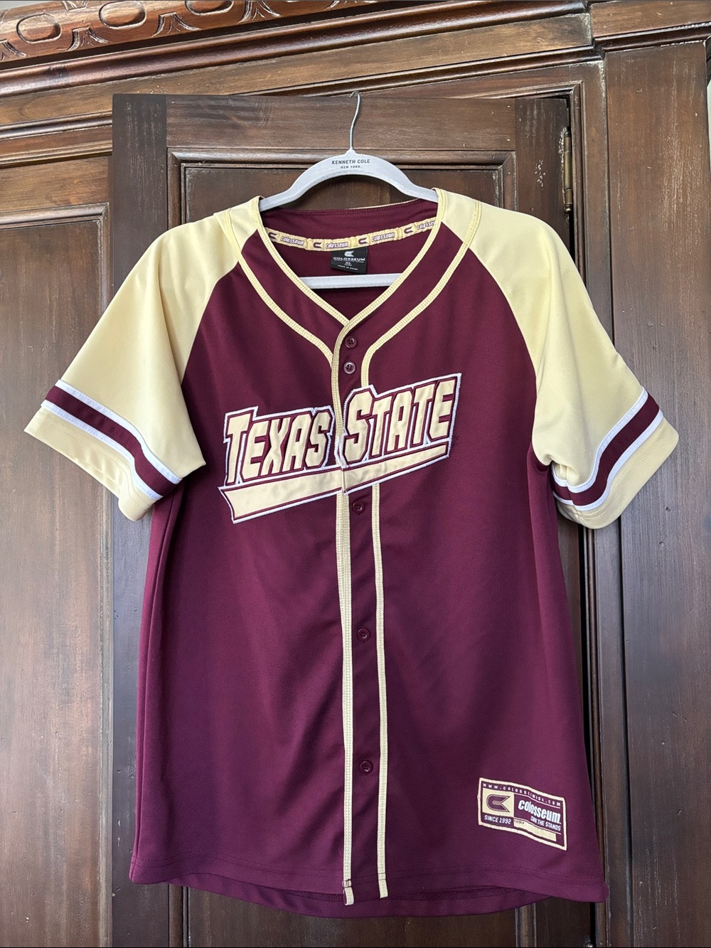 Colosseum Texas State Maroon and Gold Baseball Jersey Boys XL (20)
